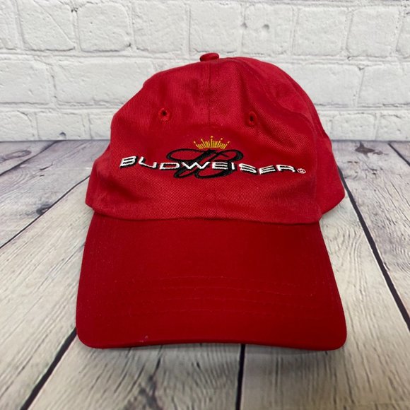 Budweiser Beer Hat Cap Strap Back Red Embroidered Logo 2004 Anheuser-Busch Brew - Picture 5 of 9